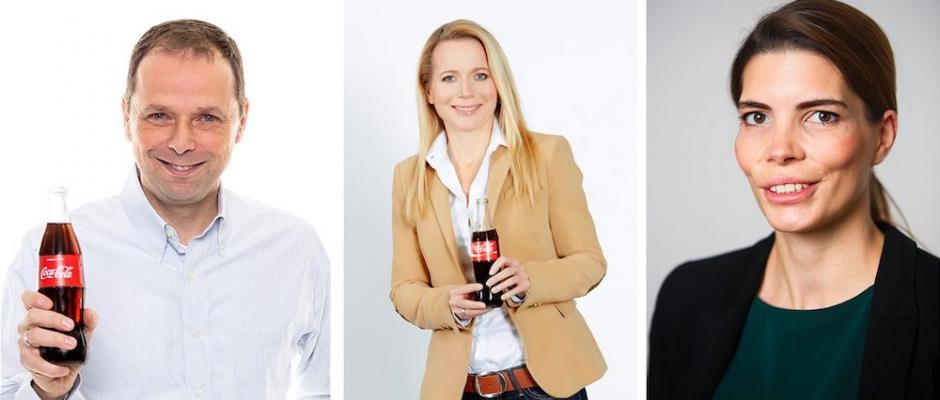 Coca-Cola Österreich Komunikations- und Marketing Team: Philipp Bodzenta, Petra Burger und Katharina Rößl