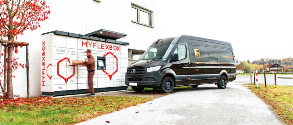 UPS Zustellung und Abholung bei Smart Locker von MYFLEXBOX