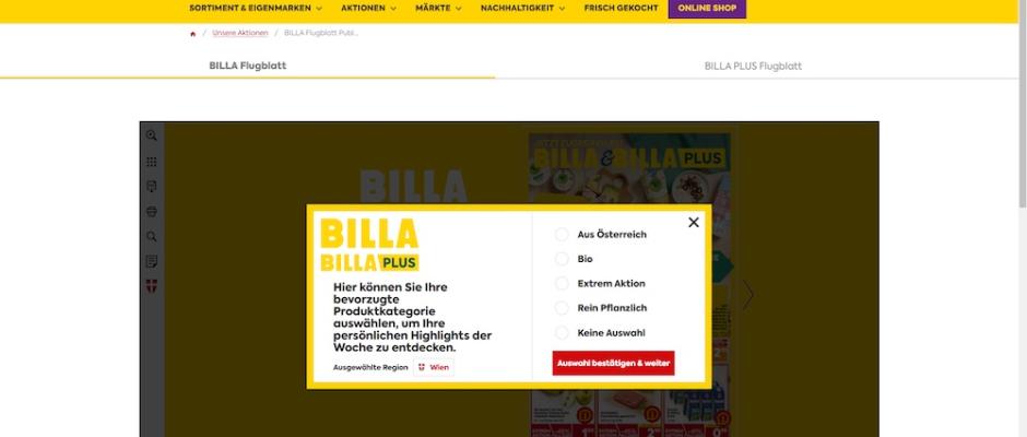 Billa erweitert digitales Flugblatt