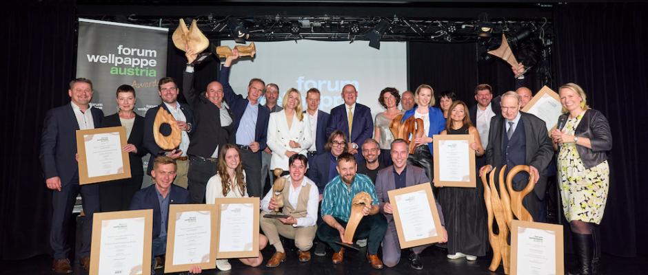 Gewinner und Sponsoren des Wellpappe Austria Awards 2024