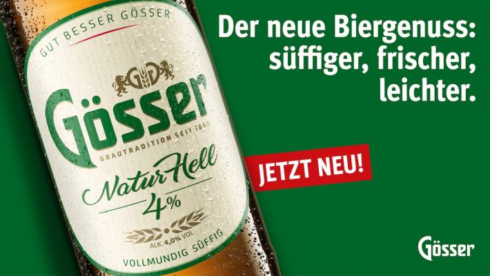 Gösser NaturHell – Der neue Biergenuss: süffiger, frischer, leichter.