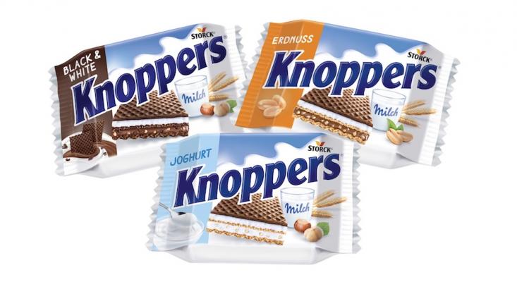 Knoppers in den neuen Sorten Joghurt, Erdnuss und Black & White