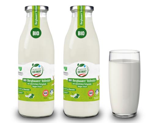 Lidl Bio Bergbauern Vollmilch in der Mehrweg-Glasflasche