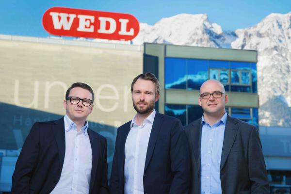 Das Geschäftsführerteam des Handelshaus Wedl (v.l.): Klaus Mantl, Lorenz Wedl, Tobias Waidhofer