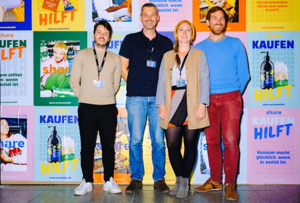 Das share GründerInnen-Team (v.l.n.r.): Ben Unterkofler, Sebastian Stricker, Iris Braun und Tobias Reiner 