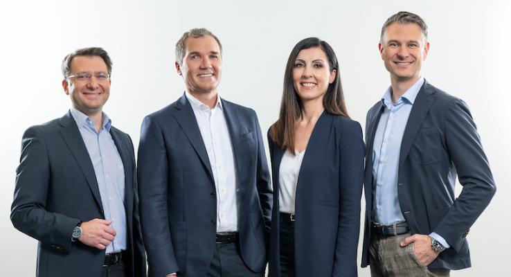Der Vorstand Hofer S/E wird um ein weibliches Mitglied reicher. V.l.n.r.: Michael Kronegger, CEO Horst Leitner, Marietta Schorn und Christoph Rief.