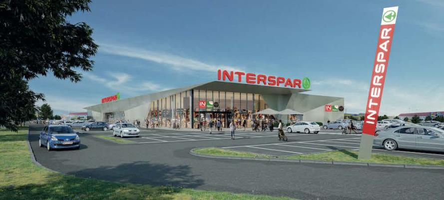 Im Sommer 2023 wird der neue Interspar-Hypermarkt in Gänserndorf inkl. nagelneuem Interspar-Restaurant eröffnen.