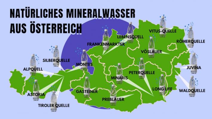 Natürliches Mineralwasser aus Österreich: Mineralwasserabfüller nach Bundesländern